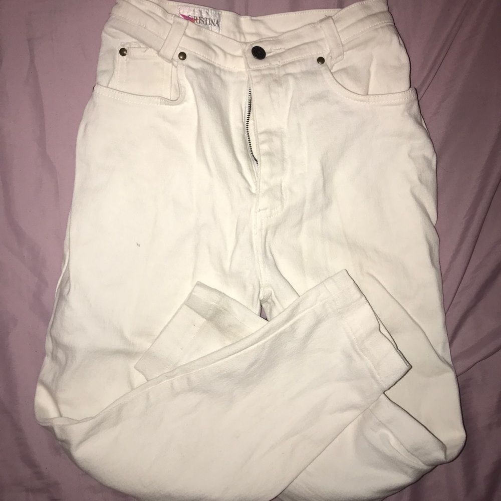 Vintage 80’s Cristina High-Waisted White Jeans